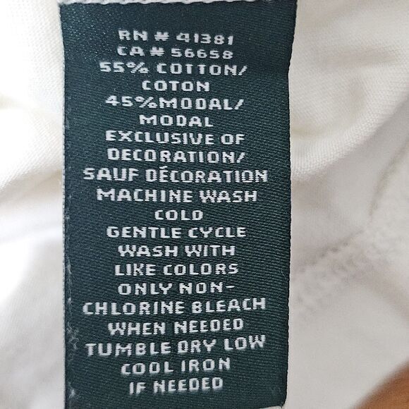 Lauren Ralph Lauren Pocket‎ Basic T-Shirt sz M Beige Soft - Picture 4 of 5